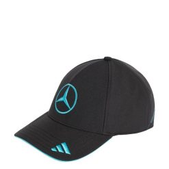 CZAPKA MERCEDES-AMG PETRONAS FORMULA 1 TEAM GEORGE RUSSELL. Czarne czapki z daszkiem adidas, bez wzorów, z materiału, eleganckie. Za 239.00 zł.