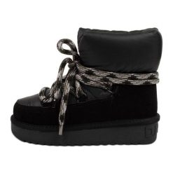 Buty D.Franklin DFSH375003-BLAC czarne. Czarne śniegowce bez wzorów, z materiału, przed kolano, bez zapięcia. Za 692.27 zł.