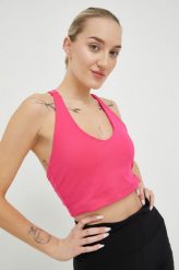 Dkny top kolor różowy. Czerwone topy DKNY, l, bez wzorów, bez kołnierzyka, bez ramiączek. Za 279.99 zł.