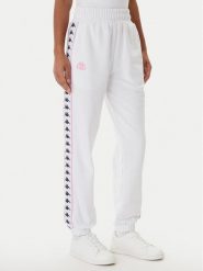 Kappa Spodnie dresowe Banda Adina 321Y8EW Biały Regular Fit. Białe spodnie dresowe Kappa, bez wzorów, z bawełny. Za 149.99 zł.