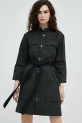 G-Star Raw sukienka bawełniana kolor szary mini prosta. Szare sukienki G-Star Raw, na co dzień, l, bez wzorów, z bawełny, retro, bez kołnierzyka, bez ramiączek, mini, proste. Za 809.99 zł.