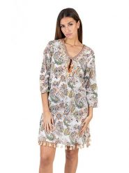 Isla Bonita by SIGRIS Sukienka w kolorze białym rozmiar: XL. Białe sukienki Isla Bonita by SIGRIS, na co dzień, xl, bez wzorów, z bawełny, bez kołnierzyka, bez ramiączek, midi, proste. Za 127.65 zł.