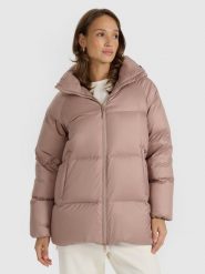 4F Kurtka puchowa z wypełnieniem naturalnym damska - beżowa M. Brązowe kurtki 4f, na zimę, m, bez wzorów, z puchu, bez kaptura. W wyprzedaży za 599.99 zł.