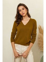 Soft Cashmere Sweter w kolorze oliwkowym rozmiar: 36. Brązowe swetry Soft Cashmere, bez wzorów, z kaszmiru, klasyczne, bez ramiączek. Za 360.17 zł.
