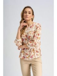 Marks & Spencer Bluzka w kolorze beżowo-różowym rozmiar: 46. Brązowe bluzki Marks & Spencer, bez wzorów, z wiskozy, bez kołnierzyka, bez ramiączek. Za 50.95 zł.