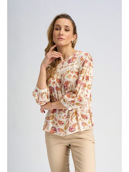 Marks & Spencer Bluzka w kolorze beżowo-różowym rozmiar: 46. Brązowe bluzki Marks & Spencer, bez wzorów, z wiskozy, bez kołnierzyka, bez ramiączek. Za 52.17 zł.