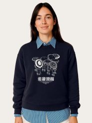 WOOOP Bluza "Hokusai Manga" w kolorze granatowym rozmiar: XL. Niebieskie bluzy Wooop, xl, bez wzorów, bez kaptura. Za 108.99 zł.