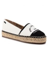 KARL LAGERFELD Espadryle KL80108 Biały. Białe espadryle KARL LAGERFELD, bez wzorów, z materiału, bez obcasa. Za 419.99 zł.