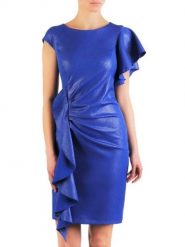 Sukienka Model Nadia Chaber - Jersa. Sukienki Jersa, xxl, bez wzorów, z elastanu, eleganckie, bez kołnierzyka, bez ramiączek, dopasowane. Za 445.78 zł.