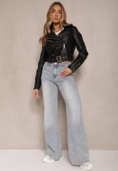 Jasnoniebieskie Bawełniane Jeansy o Szerokim Kroju High Waist Davitra. Niebieskie jeansy Renee, na wiosnę, l, bez wzorów, z bawełny, z podwyższonym stanem. W wyprzedaży za 107.99 zł.