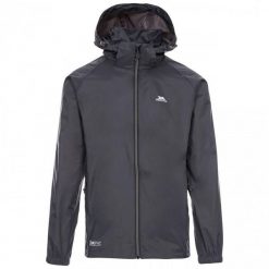 Kurtka Unisex Qikpac X Rozpinana. Szare kurtki przeciwdeszczowe Trespass, na jesień, s, bez wzorów, z materiału, z kapturem, trekkingowe. Za 160.99 zł.