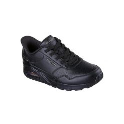 Buty sportowe damskie Skechers Uno Banksia Luxe. Czarne buty treningowe Skechers, bez wzorów, ze skóry ekologicznej, bez zapięcia. Za 490.00 zł.