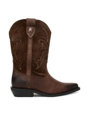 REPLAY Kowbojki GWN99.000.C0005L Brązowy. Brązowe botki Replay, bez wzorów, ze skóry, bez obcasa, na słupku, bez zapięcia. Za 669.99 zł.