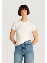 Tommy Jeans T-Shirt Tonal Linear DW0DW20315 Écru Slim Fit. T-shirty Tommy Jeans, s, bez wzorów, z bawełny, bez kołnierzyka, bez ramiączek. Za 119.99 zł.