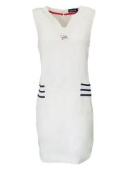 Hublot Mode Marine Sukienka w kolorze białym rozmiar: XL. Białe sukienki Hublot Mode Marine, na co dzień, xl, bez wzorów, marine, bez kołnierzyka, bez ramiączek, midi, proste. Za 169.45 zł.