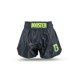 Szorty do boksu tajskiego Booster Fight Gear TBT Core 1. Czarne szorty BOOSTER FIGHT GEAR, z aplikacjami, na fitness i siłownię. Za 260.50 zł.