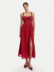 BARDOT Sukienka koktajlowa 59237DB Czerwony Regular Fit. Czerwone sukienki Bardot, bez wzorów, wizytowe, bez kołnierzyka, bez ramiączek. Za 549.99 zł.
