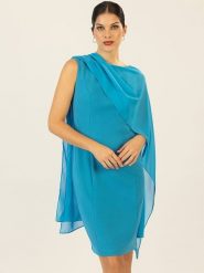 APART Sukienka w kolorze niebieskim rozmiar: 42. Niebieskie sukienki Apart, bez wzorów, bez kołnierzyka, bez ramiączek, mini. Za 248.58 zł.