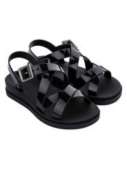 Zaxy Sandały "Plena" w kolorze czarnym na koturnie rozmiar: 40. Czarne sandały Zaxy, bez wzorów, z otwartym noskiem, bez obcasa, na koturnie, bez zapięcia. Za 73.99 zł.
