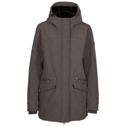 Kurtka Softshell Damska Anza TP75. Szare kurtki przejściowe sportowe Trespass, l, bez wzorów, z softshellu, bez kaptura, trekkingowe. Za 297.99 zł.