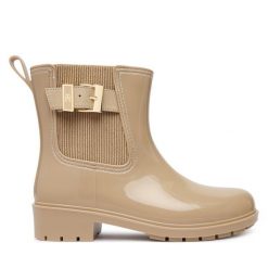 Kalosze Tommy Hilfiger. Brązowe kalosze Tommy Hilfiger, bez wzorów, bez zapięcia. Za 409.99 zł.