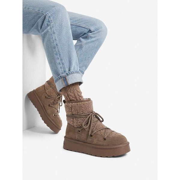 Śniegowce Badura. Brązowe śniegowce Badura, bez wzorów, bez zapięcia. Za 249.99 zł.