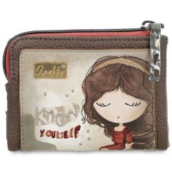 Brązowy Kompaktowy Damski Portfel Anekke Z Laleczką. Brązowe portfele Anekke, bez wzorów. Za 159.00 zł.