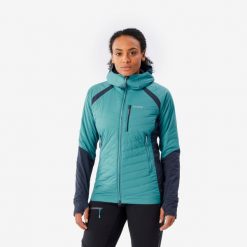 Kurtka alpinistyczna hybrydowa damska Simond Sprint. Niebieskie kurtki SIMOND, s, bez wzorów, z materiału, sportowe, bez kaptura. Za 329.99 zł.
