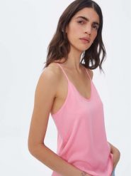 Americanos Top Havana Różowy Relaxed Fit. Czerwone topy Americanos, l, bez wzorów, z lyocellu, bez kołnierzyka, bez ramiączek. Za 119.99 zł.
