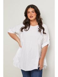 Curvy Lady Bluzka w kolorze białym rozmiar: 48/50. Białe bluzki Curvy Lady, bez wzorów, klasyczne, bez kołnierzyka, bez ramiączek. Za 127.95 zł.