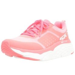 Buty do chodzenia damskie Skechers Max Cushioning Elite. Czerwone buty treningowe Skechers, bez wzorów, z materiału, bez zapięcia, trekkingowe. Za 499.10 zł.