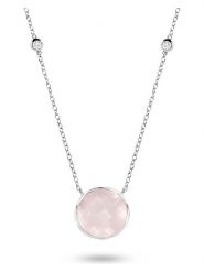 OR Carats Złoty naszyjnik z diamentami i różowym kwarcem - dł. 40 cm rozmiar: onesize. Różowe naszyjniki OR Carats, z materiału, z diamentem, złote. Za 1,217.99 zł.