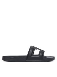 Tommy Hilfiger Klapki Monogram Pool Slide FW0FW09424 Czarny. Czarne klapki Tommy Hilfiger, bez wzorów, ze skóry, bez obcasa, bez zapięcia. Za 189.99 zł.