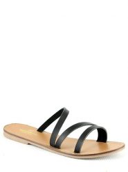 Manoukian shoes Skórzane klapki w kolorze czarnym rozmiar: 39. Czarne klapki Manoukian Shoes, bez wzorów, klasyczne, z otwartym noskiem, bez obcasa, bez zapięcia. Za 83.81 zł.