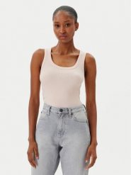 BOSS Top C_Ematite 50504245 Różowy Slim Fit. Czerwone topy Boss, xl, bez wzorów, z bawełny, bez kołnierzyka, bez ramiączek. Za 239.99 zł.