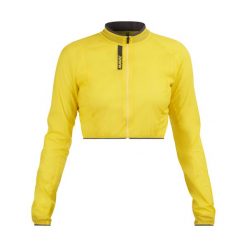 Damska kurtka wodoodporna Mavic Cosmic. Żółte kurtki MAVIC, bez wzorów, sportowe, bez kaptura. W wyprzedaży za 322.30 zł.