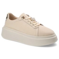 Beżowe Sneakersy Artiker Sportowe Obuwie Damskie Na Platformie. Brązowe buty sportowe lifestyle Artiker, na lato, bez wzorów, bez zapięcia. Za 189.00 zł.