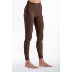 Legginsy jeździeckie letnie damskie Zipline Equus. Brązowe legginsy EQUUS BRAND, bez wzorów, z materiału, eleganckie, długie. Za 179.99 zł.