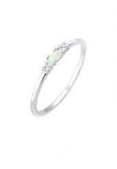 Elli Damski vintage z kryształami cyrkonii i opalem w pozłacanym srebrze próby 925 Sterling Silver Pierścionki 1 ct. Szare pierścionki Elli, z cyrkonią, pozłacane. Za 293.99 zł.