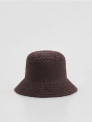 Kapelusz bucket - ciemnobrązowy. Brązowe kapelusze Reserved, bez wzorów. Za 69.99 zł.