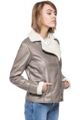 DAMSKA KURTKA SKÓRZANE TOM TAILOR FAKE SHEARLING JACKET 3721957.00.70. Kurtki Tom Tailor, s, bez wzorów, eleganckie, bez kaptura. Za 259.99 zł.