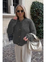 MADMEXT Kardigan w kolorze szarym rozmiar: S. Szare swetry MADMEXT, s, bez wzorów, bez ramiączek. Za 130.99 zł.