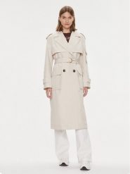 Pinko Trencz Titano 103087 A1MC Beżowy Regular Fit. Brązowe płaszcze Pinko, bez wzorów, z syntetyku, bez kaptura. Za 899.99 zł.