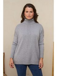 Curvy Lady Golf w kolorze szarym rozmiar: 38/40. Szare swetry Curvy Lady, bez wzorów, klasyczne, bez ramiączek. Za 152.99 zł.