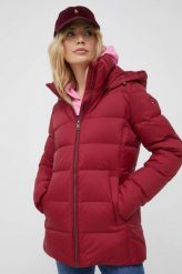 Tommy Hilfiger kurtka puchowa damska kolor bordowy zimowa. Czerwone kurtki Tommy Hilfiger, na zimę, m, bez wzorów, z polaru, bez kaptura. W wyprzedaży za 889.99 zł.