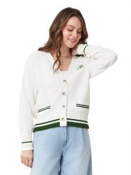 Scotch & Soda Kardigan w kolorze biało-zielonym rozmiar: L. Białe swetry Scotch & Soda, l, bez wzorów, z bawełny, bez ramiączek. Za 173.99 zł.