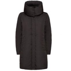 Kurtka GEOX W KALINDA LONG JKT Czarny. Czarne kurtki Geox, bez wzorów, z tkaniny, bez kaptura. Za 789.99 zł.