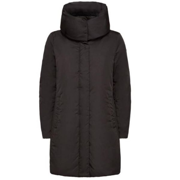 Kurtka GEOX W KALINDA LONG JKT Czarny. Czarne kurtki Geox, bez wzorów, z tkaniny, bez kaptura. Za 666.99 zł.
