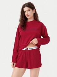 Tommy Hilfiger Piżama UW0UW05649 Czerwony Relaxed Fit. Czerwone piżamy Tommy Hilfiger, xl, bez wzorów, z bawełny, bez kołnierzyka, bez ramiączek. Za 279.99 zł.