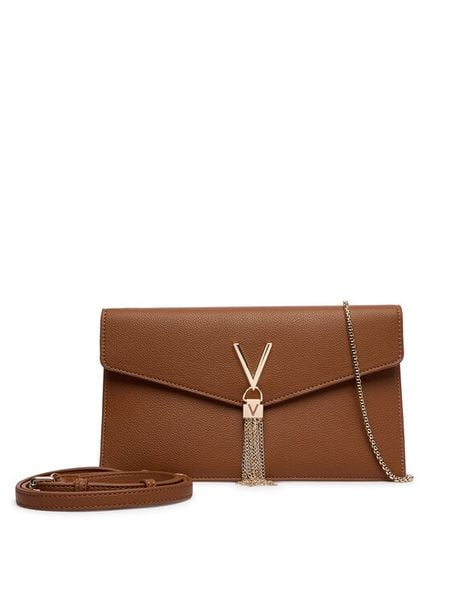 Valentino Torebka Luxe VBS9XJ17 Brązowy. Brązowe kopertówki Valentino, bez wzorów, ze skóry, wizytowe, bez dodatków. Za 354.99 zł.